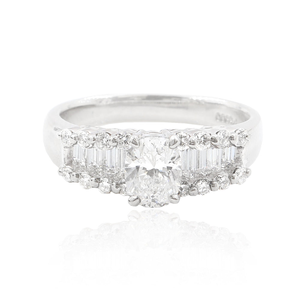 Oval Colorless F Diamond Ring - 1.697ct