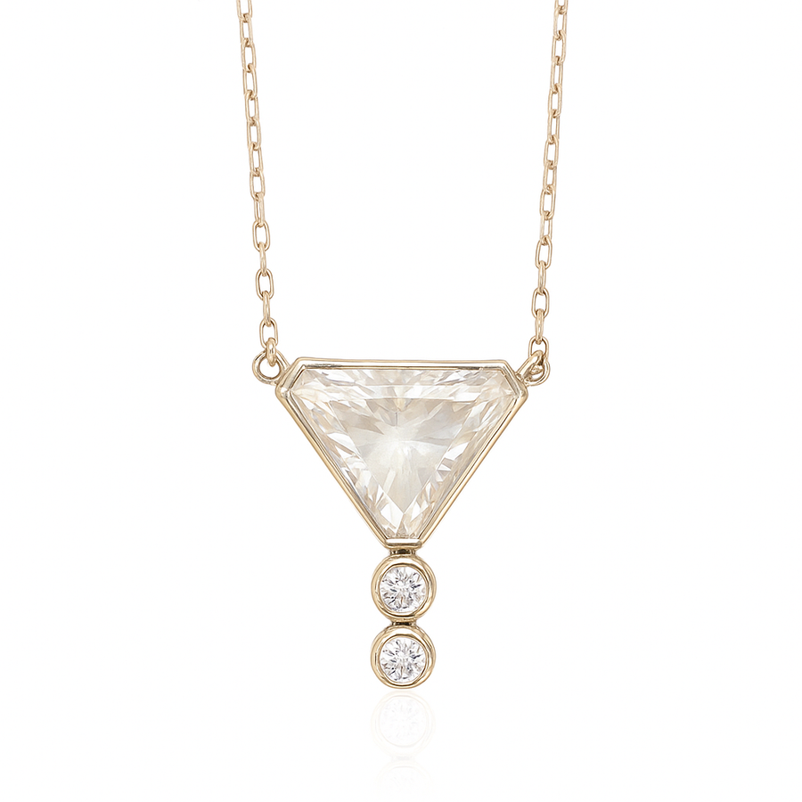 K18 トリリアントフェイントイエローダイヤモンドペンダントネックレス