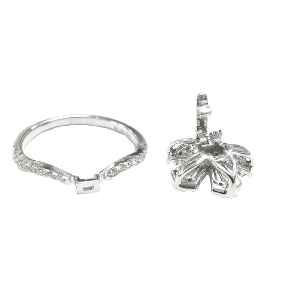 18K 花柄 ダイヤモンドリング 0.73ct VS+ G+ 裏画像