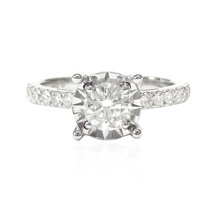 18K 無色Fダイヤモンド リング 0.81ct VS2 ラウンド 画像
