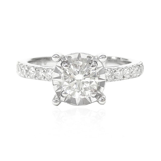 Round Colorless F Diamond Ring - 0.81ct