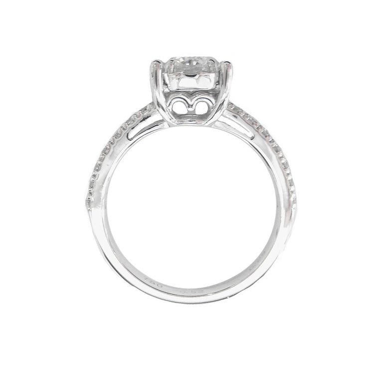 18K 無色Fダイヤモンド リング 0.81ct VS2 ラウンド 裏画像