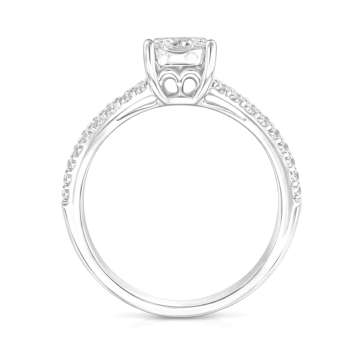 18K 無色Fダイヤモンド リング 0.81ct VS2 ラウンド 裏画像
