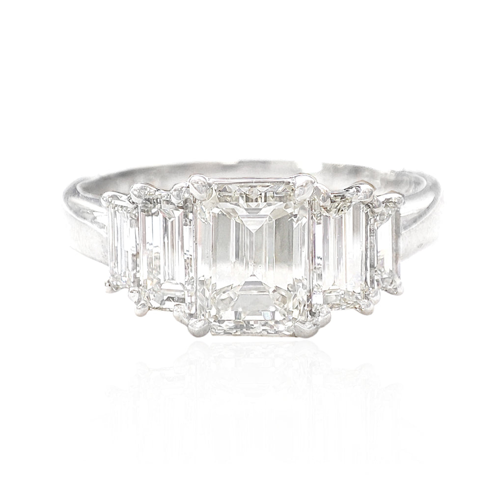 Emerald Near Colorless Diamond Ring - 1.657ct