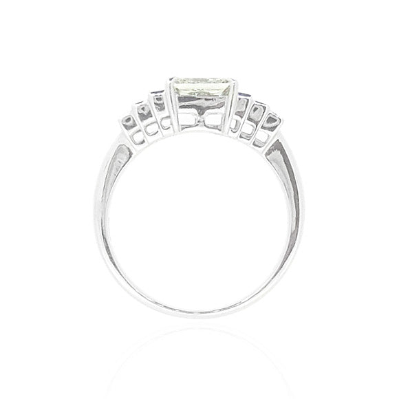 フェイントイエローダイアモンドリング プリンセス 1.45ct VS2 裏画像