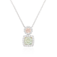 グリーンとピンクダイアモンドネックレス ラウンドとクッション 1.205ct I1とSI1 画像