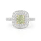 グリーンダイアモンドリング クッション 1.317ct VS2 画像