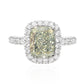グリーンダイアモンドリング クッション 2.373ct SI2 画像