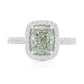グリーンダイアモンドリング クッション 2.456ct SI1 画像