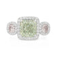 グリーンダイアモンドリング クッション 3.237ct SI1 画像