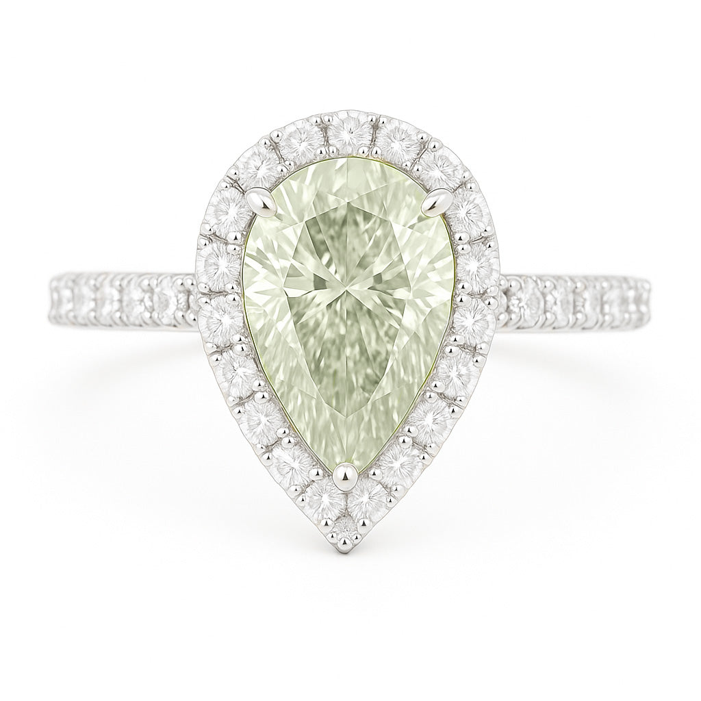 グリーンダイアモンドリング ペア 2.004ct SI1 画像