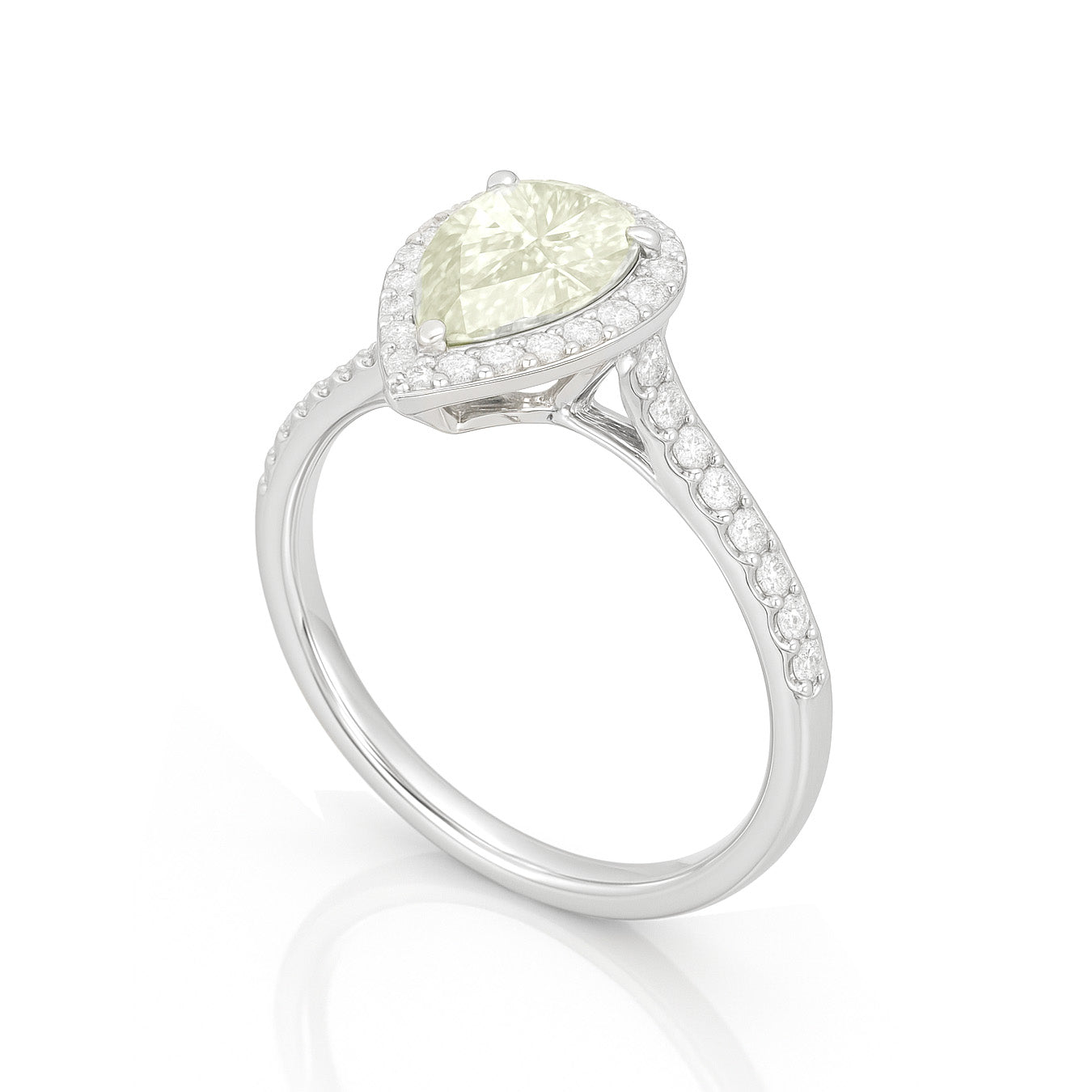 グリーンダイアモンドリング ペア 2.004ct SI1 横画像