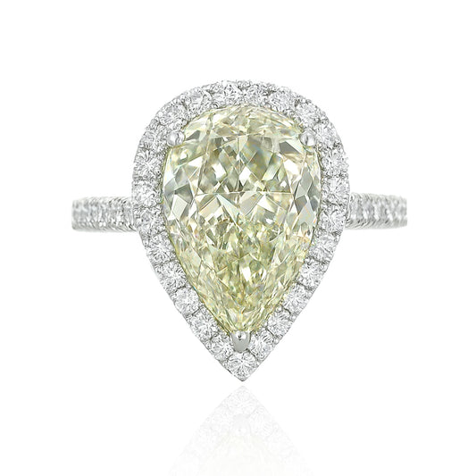 グリーンダイアモンドリング ペア 3.86ct VS2 画像