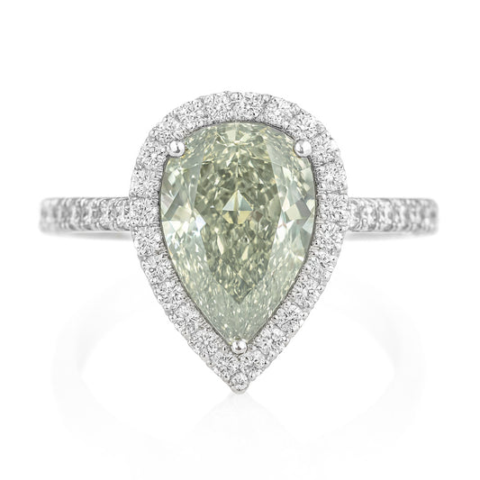 グリーンダイアモンドリング ペア 3.86ct VS2 画像