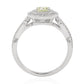グリーンダイヤモンドリング クッション 1.29ct S2 裏画像