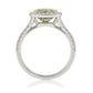 グリーンダイヤモンドリング クッション 2.373ct SI2 裏画像