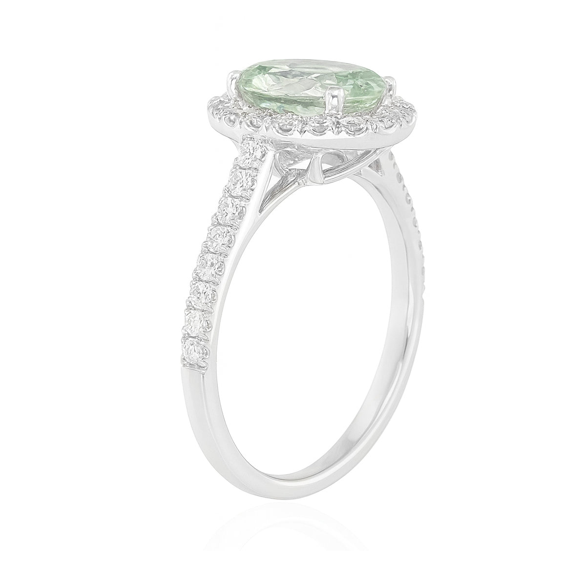 グリーンダイヤモンドリング オーバル 1.59ct  裏画像