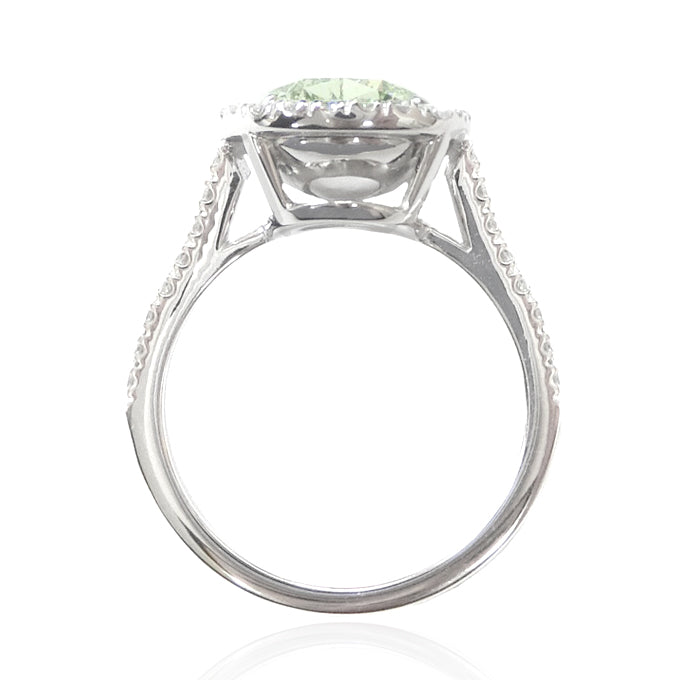 グリーンダイヤモンドリング ペア 3.86ct VS2 裏画像