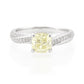 ライトイエローダイアモンドリング クッション 1.627ct SI2 画像