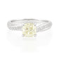 ライトイエローダイアモンドリング クッション 1.627ct SI2 画像