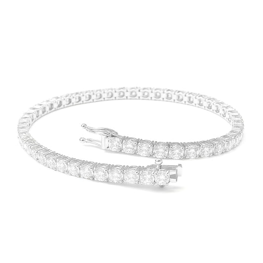 天然ダイヤモンドブレスレット 無色 ラウンド 18cm 3.71ct 画像