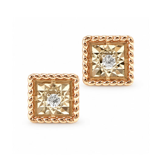 天然ダイヤモンドピアス 0.07ct Round 18KPG 画像