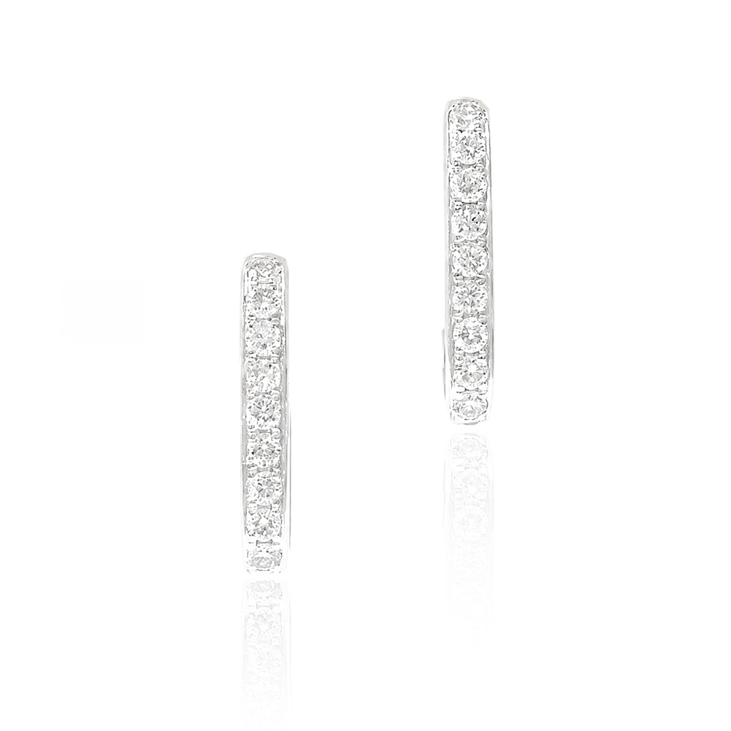 18KWG 無色D-F ダイヤモンドピアス 0.24ct ラウンドカット
