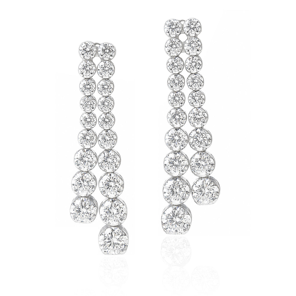 18KWG ほぼ無色G-H 天然ダイヤモンドピアス 1.6ct ラウンドカット