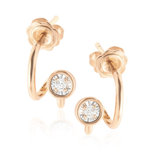 天然ダイヤモンドイヤリング 無色 ラウンド 0.08ct 画像
