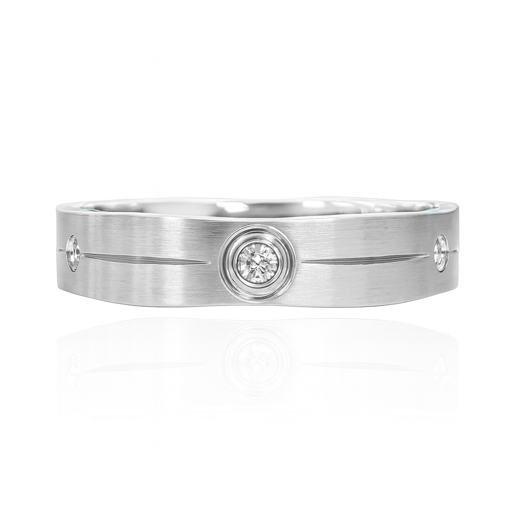 PT950 Men's Diamond Ring - 0.07ct