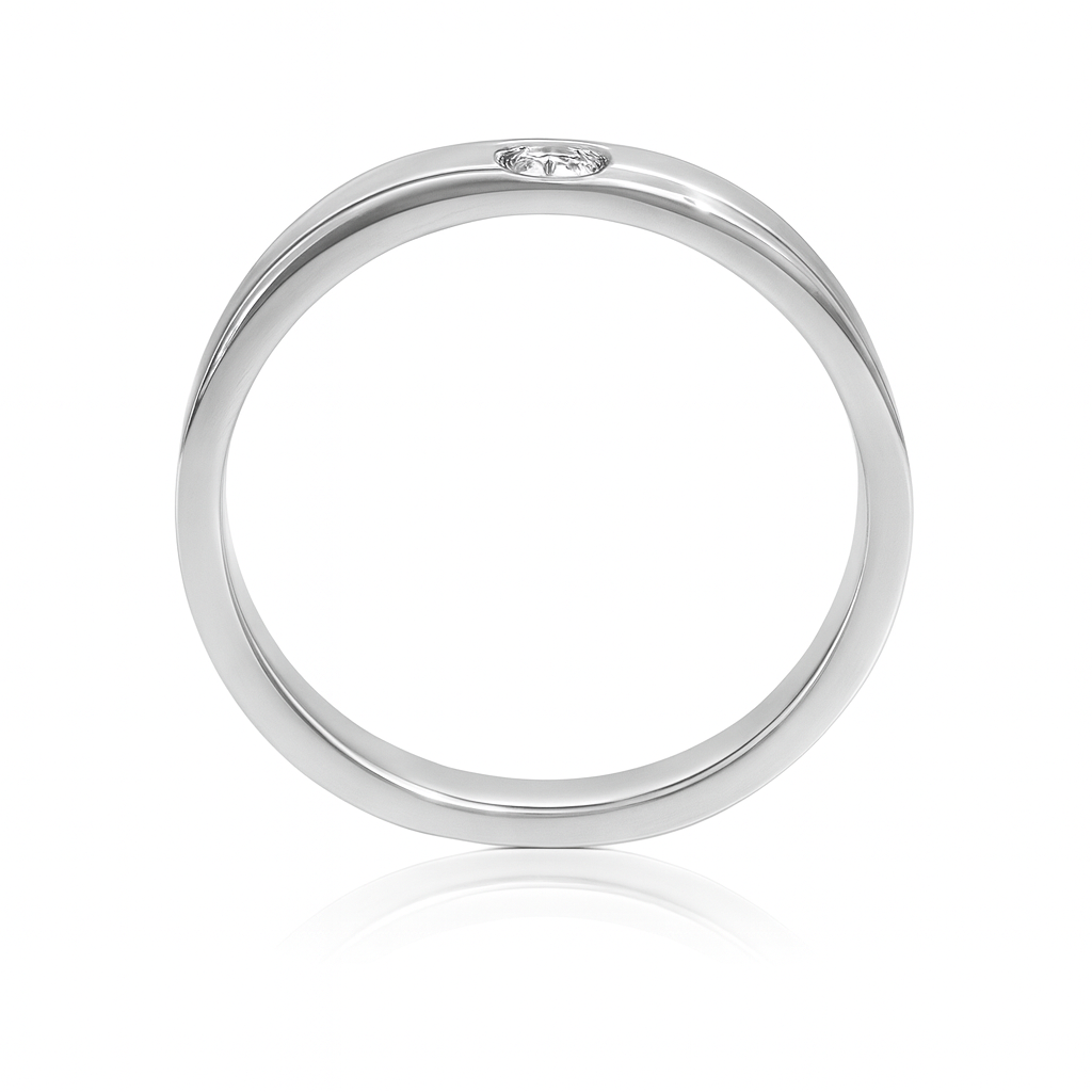 天然ダイヤモンドリング 無色 ラウンド メンズ 0.07ct 横画像