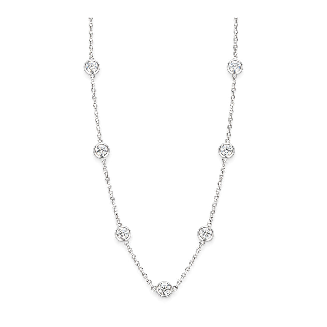 天然ダイヤモンドネックレス 1.13ct Round 18KWG 画像