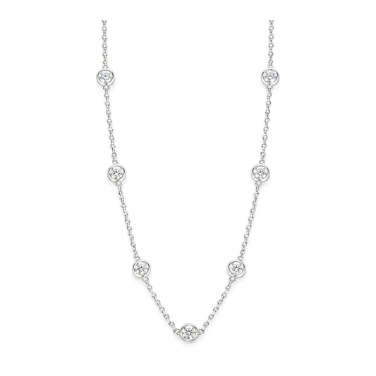 天然ダイヤモンドネックレス 1.13ct Round 18KWG 画像