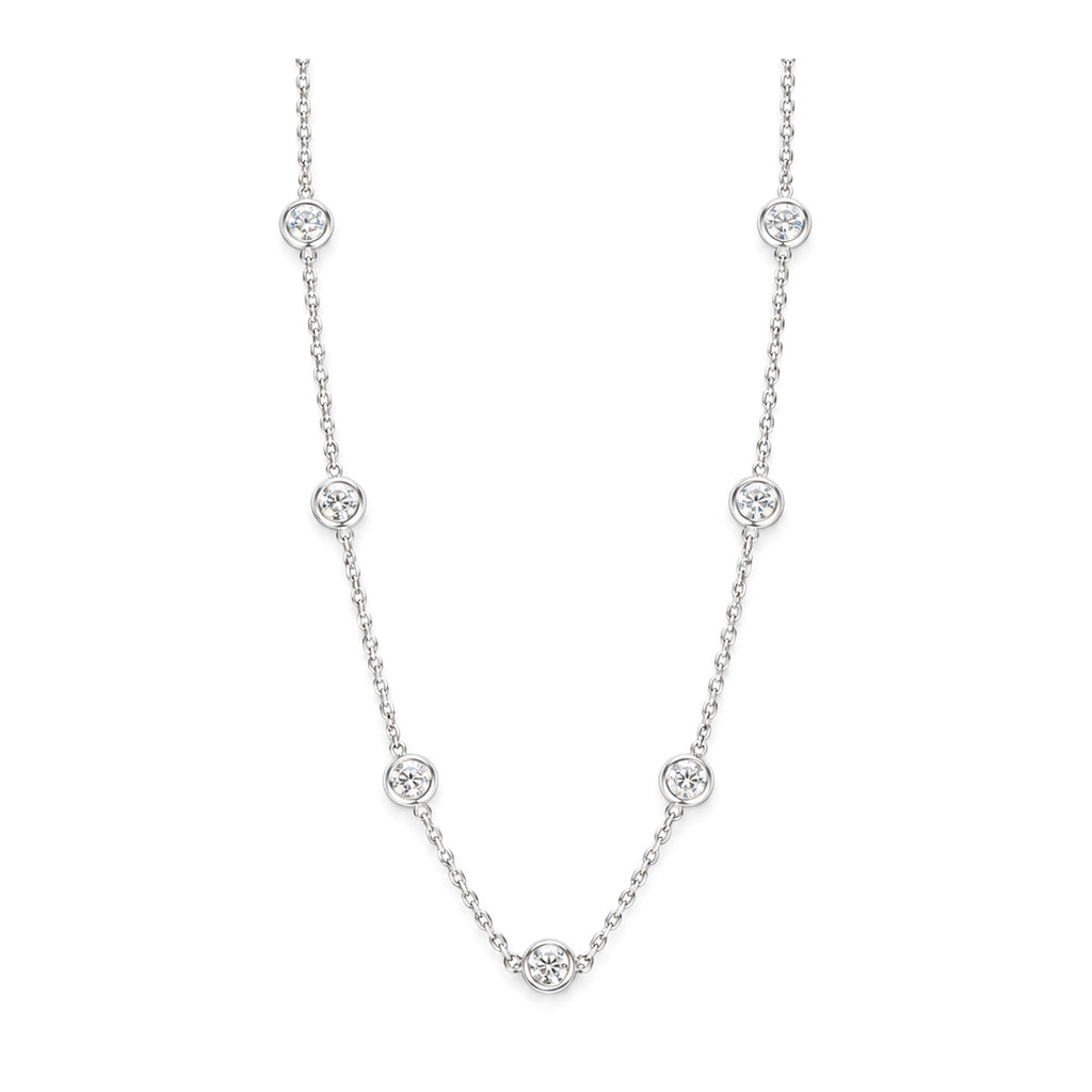 18KWG 天然ダイヤモンドネックレス 1.13ct ラウンドカット
