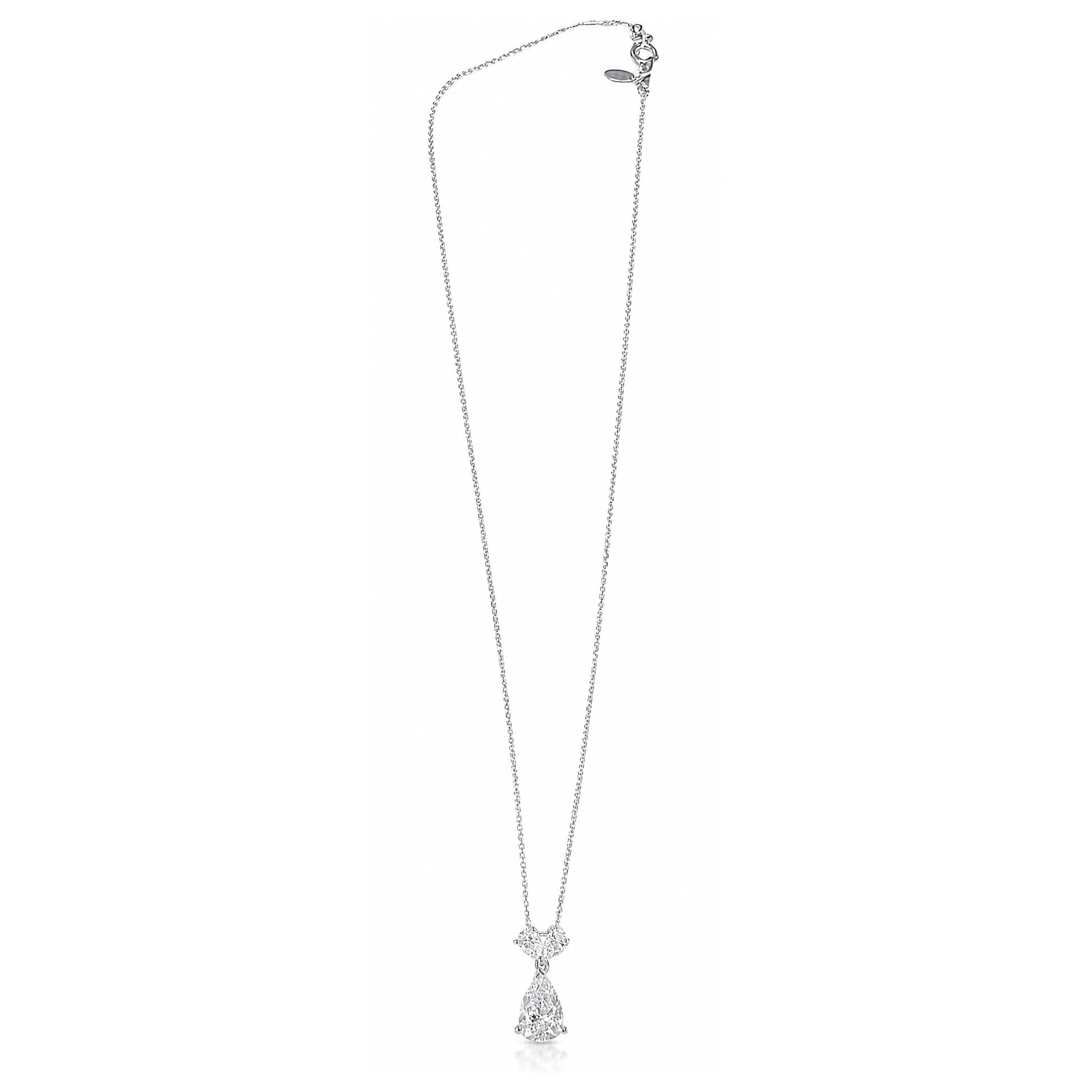 天然ダイヤモンドネックレス 2.571ct Pear PT850/PT900 全体画像