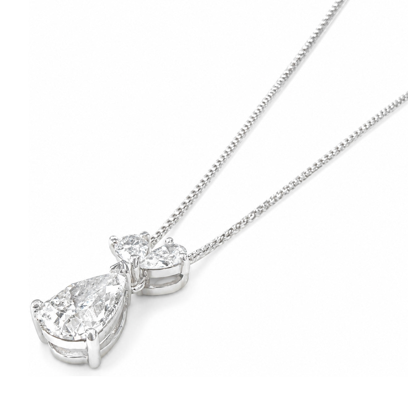天然ダイヤモンドネックレス 2.571ct Pear PT850/PT900 横画像