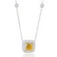 天然ダイヤモンドネックレス ファンシービビッドオレンジイエロー クッション SI1 0.723ct 画像