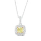 天然ダイヤモンドネックレス ファンシーイエロー クッション VS2 0.411ct 画像