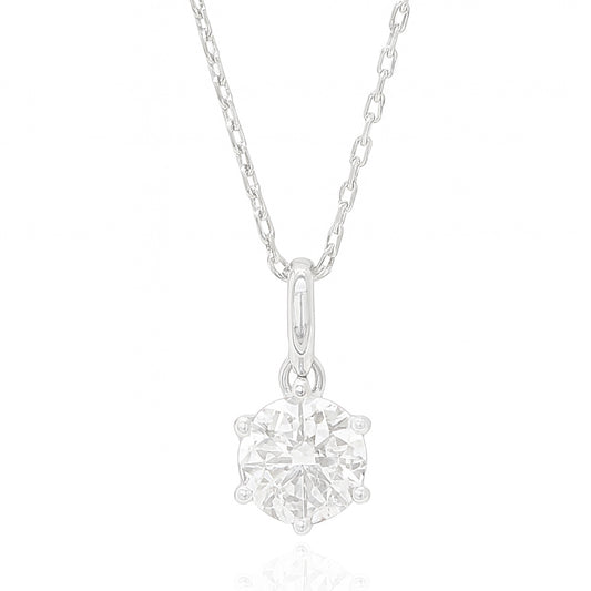 天然ダイヤモンドネックレス ほぼ無色 ラウンド SI1 0.649ct 画像
