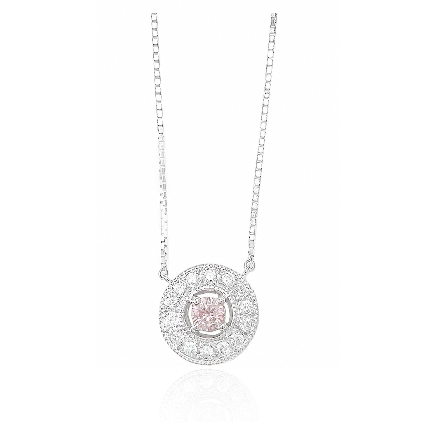 天然ダイヤモンドネックレス Purple Pink 0.391ct Round PT850/PT900 画像