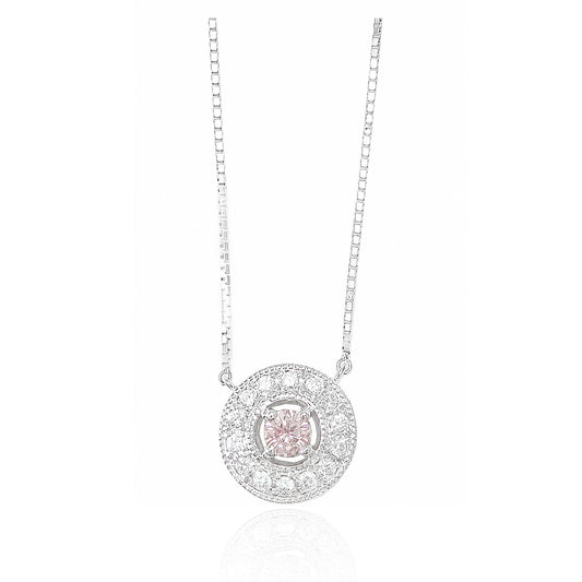天然ダイヤモンドネックレス Purple Pink 0.391ct Round PT850/PT900 画像