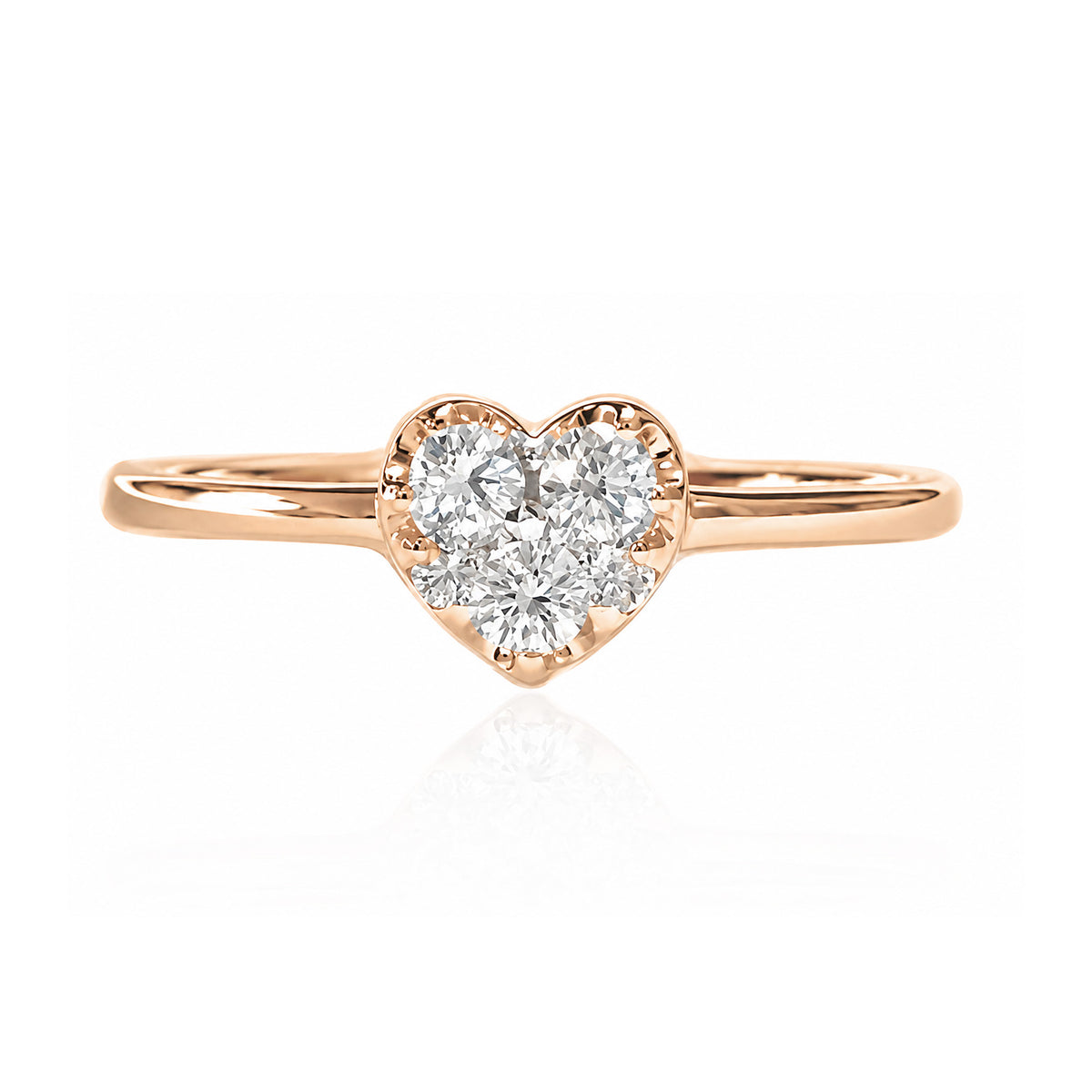 天然ダイヤモンドリング 0.15ct Round 18KPG 画像