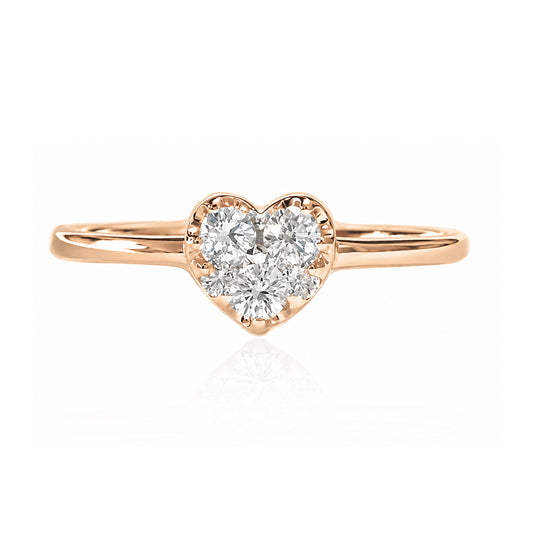 天然ダイヤモンドリング 0.15ct Round 18KPG 画像