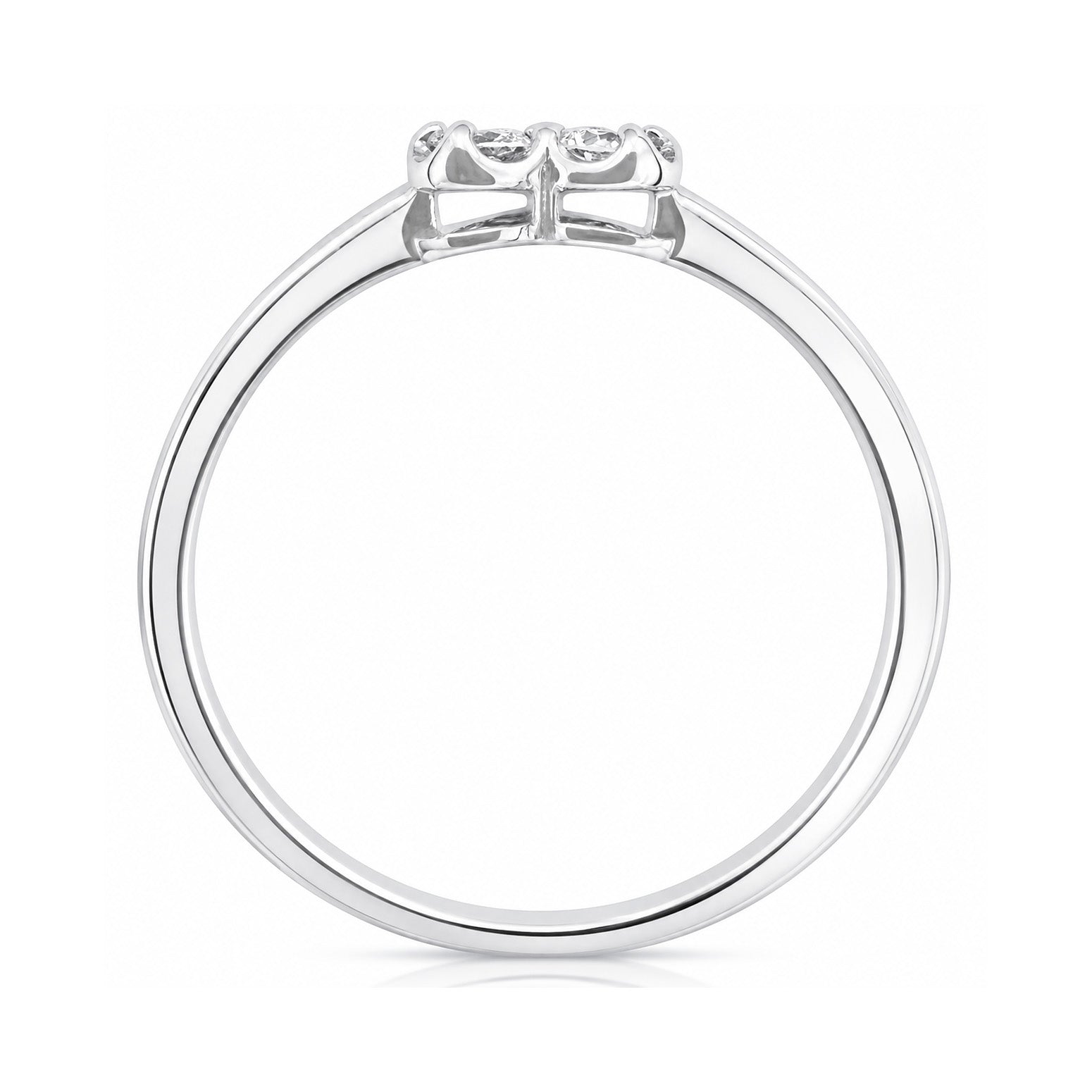 天然ダイヤモンドリング 0.15ct Round 18KWG 横画像