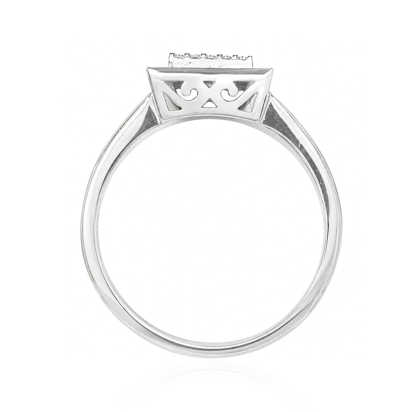 天然ダイヤモンドリング バゲット 0.25ct 18KWG 横画像