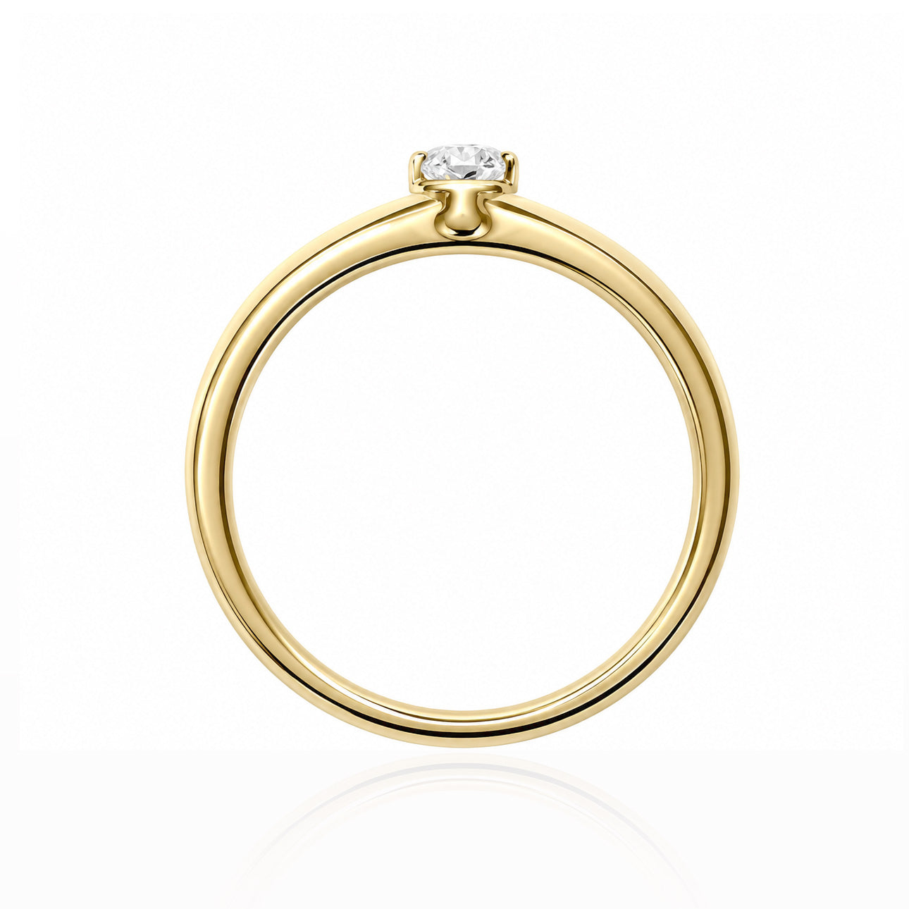 天然ダイヤモンドリング 0.459ct Oval 18KYG 横画像