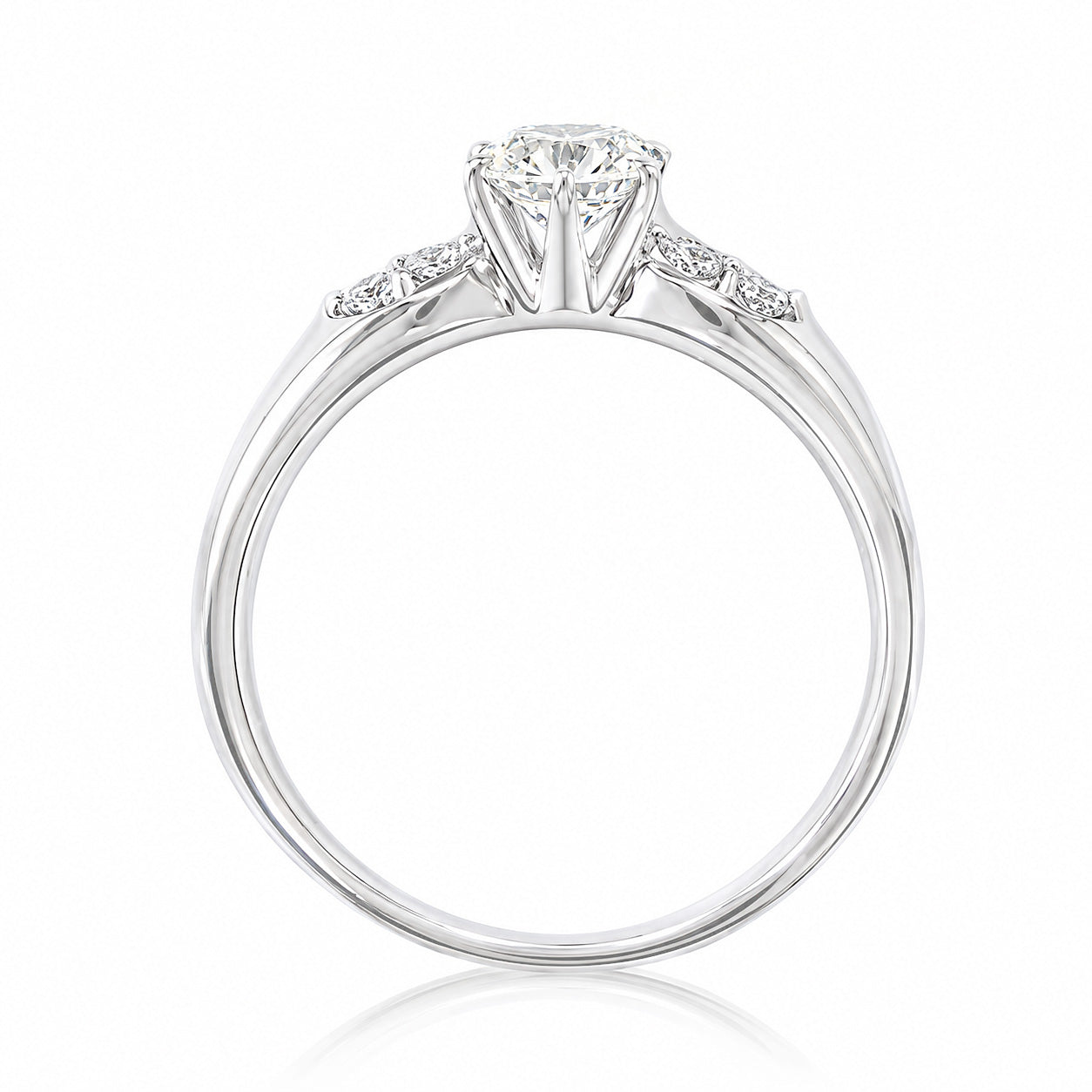 天然ダイヤモンドリング 0.506ct Round PT900 横画像