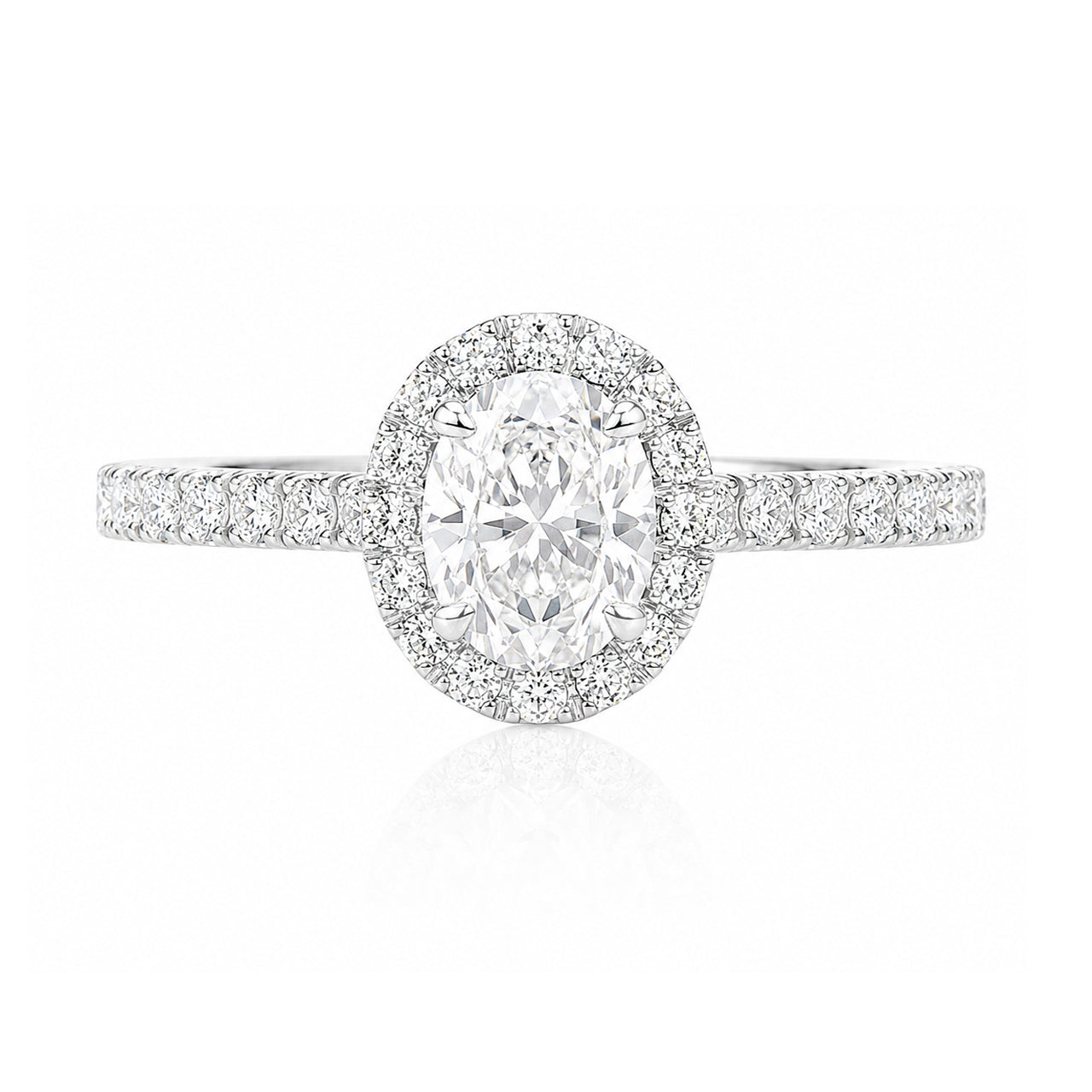 天然ダイヤモンドリング 0.721ct Oval 18KWG 画像