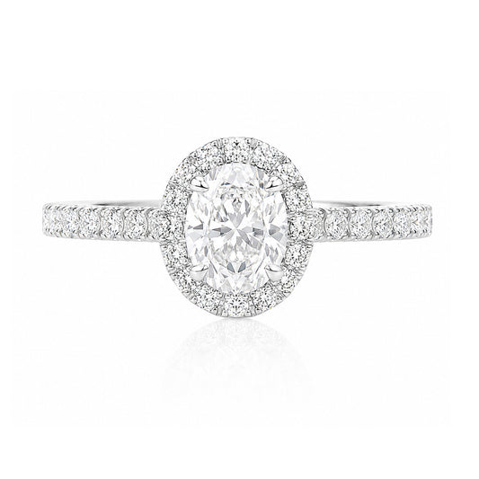 天然ダイヤモンドリング 0.721ct Oval 18KWG 画像
