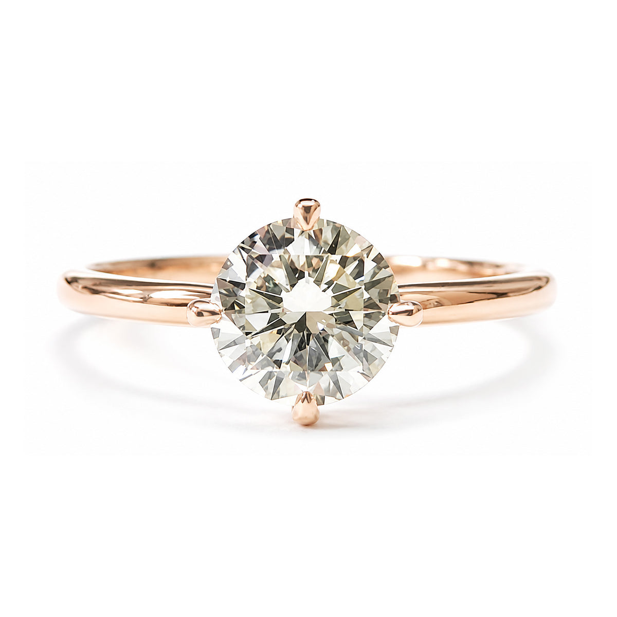 天然ダイヤモンドリング 0.907ct Round 18KPG 画像